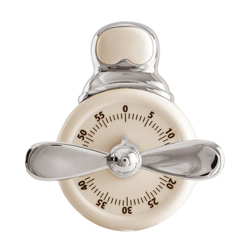 Кухонный таймер с магнитным креплением, элегантный винтажный 60-минутный таймер обратного отсчета и звуковой сигнал, таймер обратного отсчета для готовки, офиса бежевый