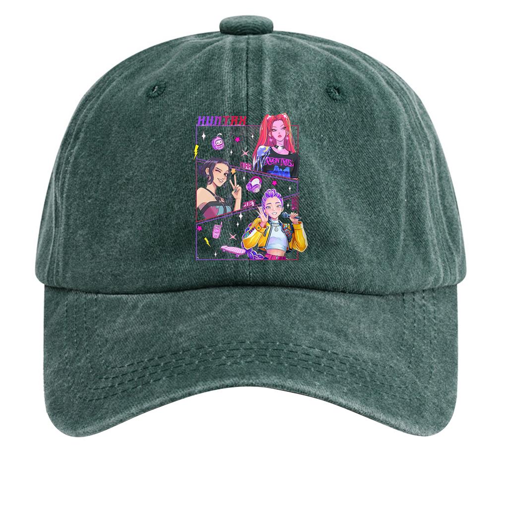 Washed Cotton Baseball Cap With Printed Distressed Soft Top Denim Hat For Men, European And American Retro Hat