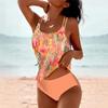Summer Swimwear Bikini Set Sexy Print High Waist Bikini 2 Piece Set Women Split Swimsuit Backless Beach Bikini