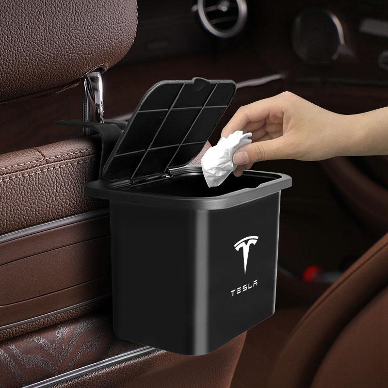 1Pcs Car Seat Back Hanging Trash Can Storage Case Rear Row Organizer For Tesla Model 3 S X Y Style Roadster Invader Coil Mod WYE K80