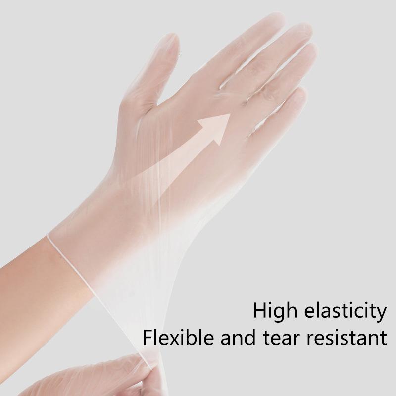 100Pcs Disposable Pvc Gloves For Baking Food-Grade Gloves Thickened Transparent Gloves For Kitchen