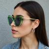 Sunglasses For Women Fashionable Cat Eye Shaped Golden Framed Glasses With High-End Design Showcasing Modern Style Sun Glasses