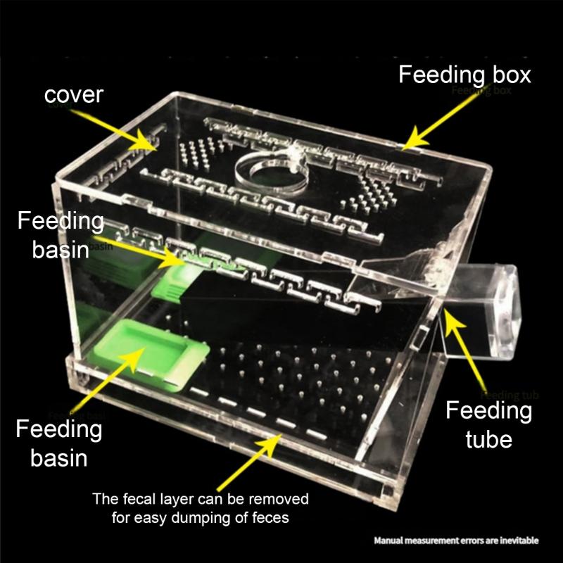 Spacious Cricket Keeper Enclosure Large Capacity With Feeding Tubs And Hide Tube