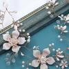 Rhinestone/Pearls Bride Pearls Crown Headband Flower Crystal Hair Hoop Tiara  Princess