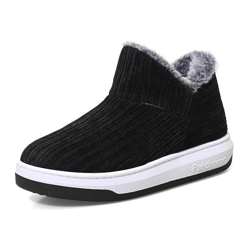 Autumn/Winter Warm Velvet-Lined Snow Boots for Women - Short, Thick-Soled Cotton Footwear for Home
