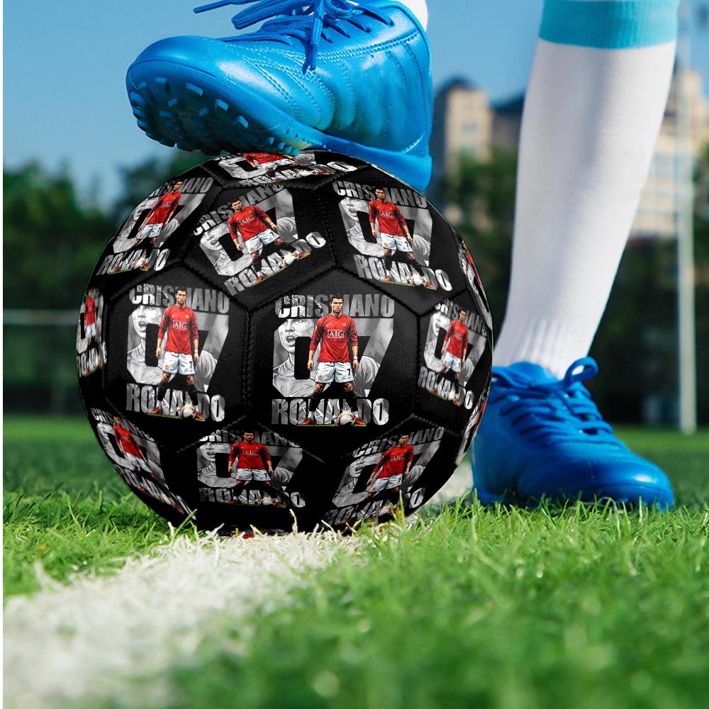 Cristiano Ronaldo Theme Soccer Ball Size 5 Soccer Ball Soft Touch Professional Training Football for Outdoor Sports