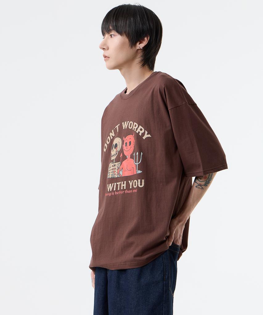 Nasttingijeubeleoldaenmi Skull Devil Tee_Brown