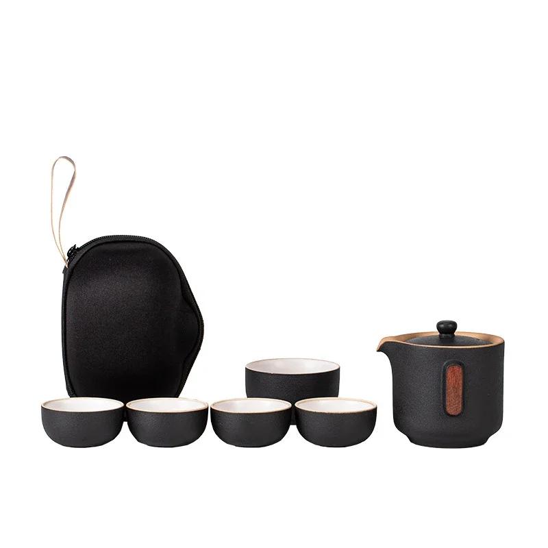 Chinese Travel Kung Fu Tea Set Ceramic Portable Teapot Porcelain Teaset Gaiwan Tea Cups of Tea Ceremony Tea Pot With Travel Bag