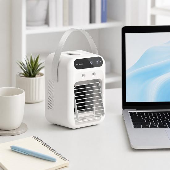 Tragbarer Klimaanlagenventilator, 2-in-1 Mini-Kühler und Luftbefeuchter, Leiser Persönlicher Kühlventilator für Zuhause, Büro, Außenbereich