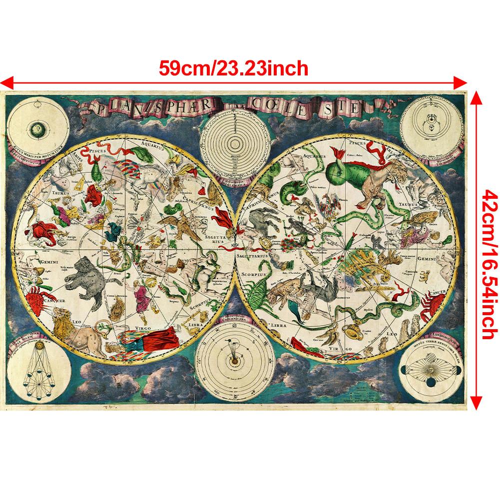 English Vintage Map Wall Backdrop Cloth Wall Decor Home Decor,Study,Geographical Tools,Tourism/education Tools