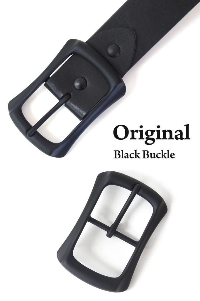 [KOGUMA BELT] Made In Japan, Tochigi Leather - Enjoy the Beauty of Leather and Black. A Heavy-duty Genuine Leather Belt with a Buckle. Atelier Black