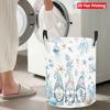 Collapsible Laundry Basket Large Round Waterproof Fabric Hamper Dirty Clothes Storage Bin Toy Organizer with Handles