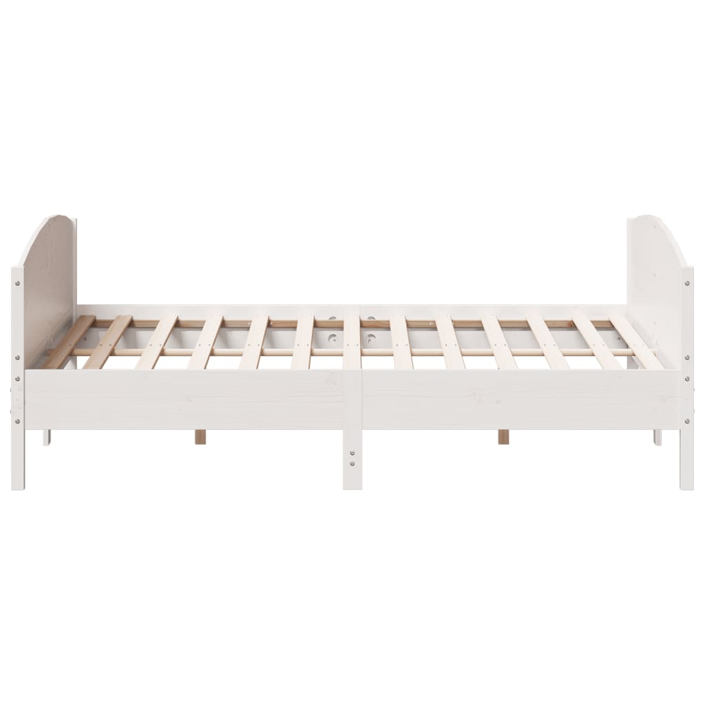 Solid Wood Bed without Mattress White 200x200 cm Pine Wood