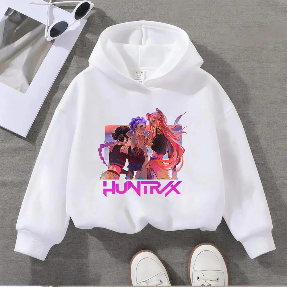 Παιδική Φούτερ HUNTRX με Γραφικό Πολύχρωμο Σχέδιο Χαρακτήρα Casual Πουλόβερ για Αγόρια Κορίτσια Νεανική Μόδα Τοπ