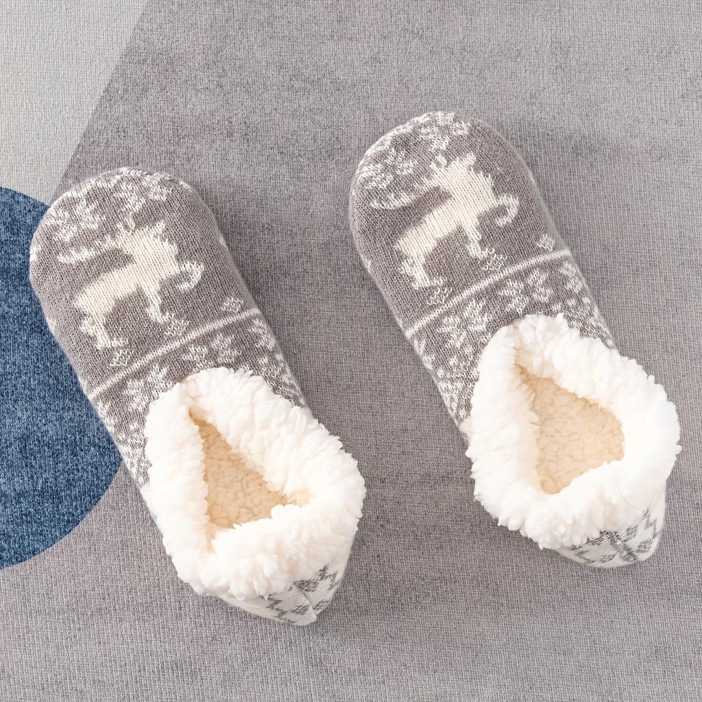 Non Slip Women's Warm Plush Coral Fleece Socks | One Pair Solid Color Floor Socks No Show Socks