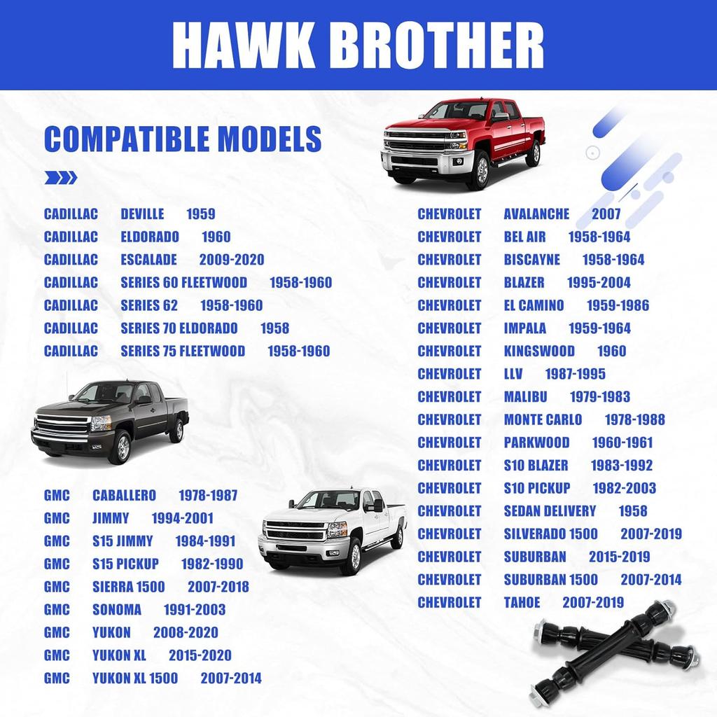 Sway Bar Links, K700432 K700538 Front Stabilizer End Link Suspension Kit Replacement For Chevrolet Silverado 1500 Avalanche Suburban Tahoe Cadillac