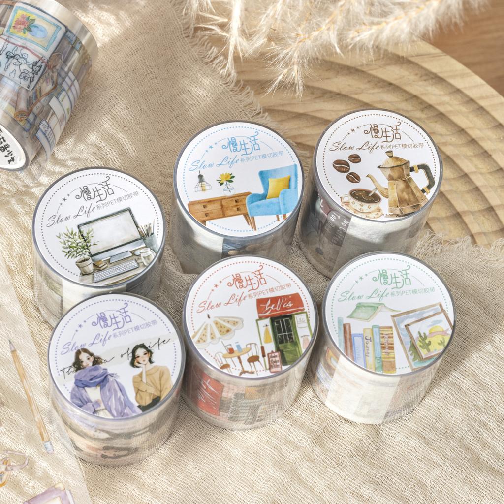 1pcs/1lot Decorative Adhesive Tapes slow living Junk Journal DIY Paper Japanese Masking Scrapbooking Stickers