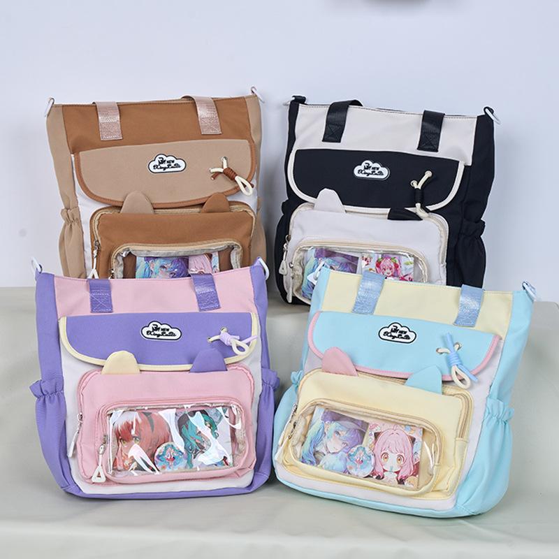 Versatile pain bag, fresh and sweet, simple tutoring bag, high-value tutoring bag, female junior high school student messenger bag, shoulder bag.