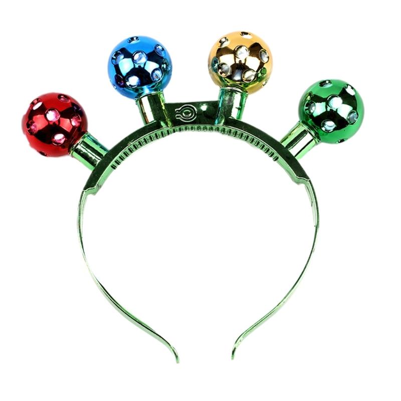 

Light Up Christmas Bulb Disco Headband for Kid Cartoon Christmas Headwear 1 зелений
