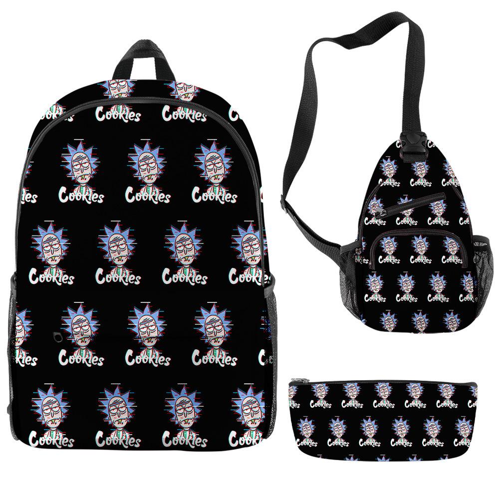 Cook 3D Printing Large Capacity Multifunctional Male And Female Versatile Backpack Student Bag Three-Piece Set