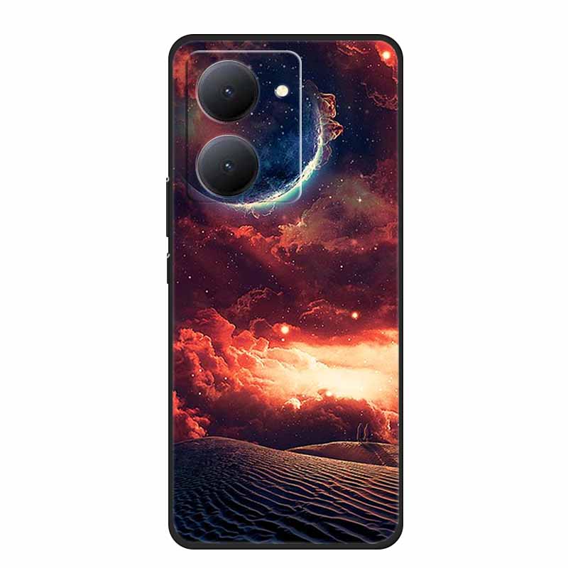 For VIVO Y36 Y78m Y27 5G Case Animals Soft Silicone Back Cover Phone Cases for VIVO Y27 5G VIVOY36 5G 6.64" Cool Wolf Cat Fundas