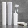 Estojo Compacto para Escova de Dentes e Pasta de Dentes de Viagem com Tampa e Copo para Enxaguante Bucal