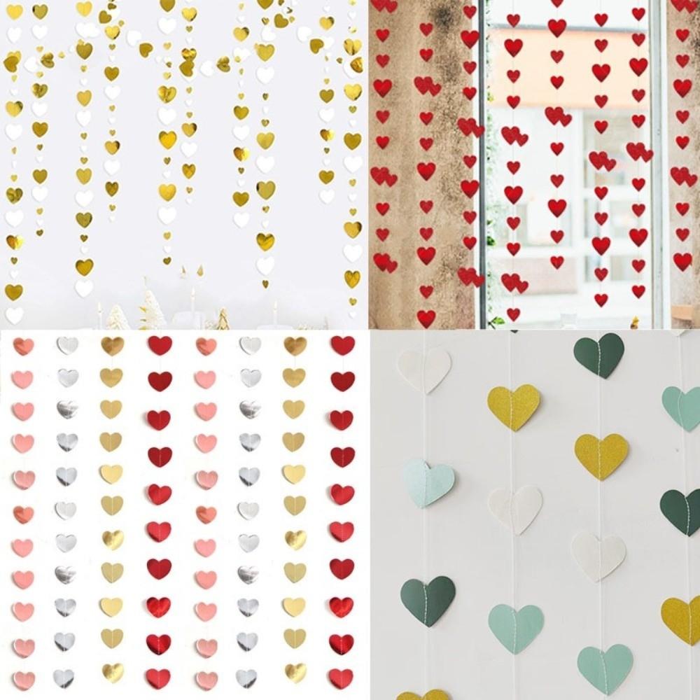 Paper Heart Streamer Banner Decorative Paper Garland Paper Heart Decorations Wedding Decorations