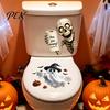 Funny Skeleton Toilet Decals Halloween Sticker, Ghost And Print Decals, Waterproof PVC Easy Lid Covers Peel Stick Spooky Stickers, for Bathroom Seats