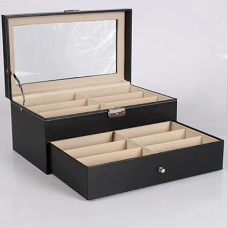 Large-capacity Glasses Case PU Leather Sunglasses Men Sunglasses Women Myopia Glasses Case Jewelry Display Box