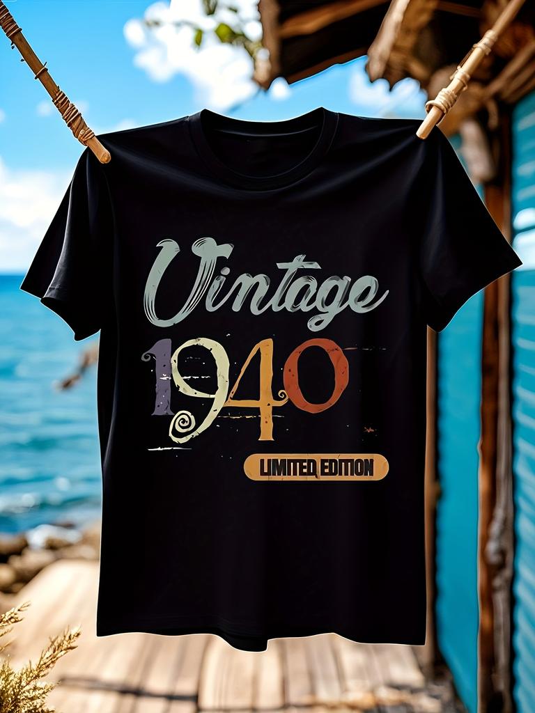 Vintage 1940s Retro Graphic Tshirt Graphic Tshirt - Black...