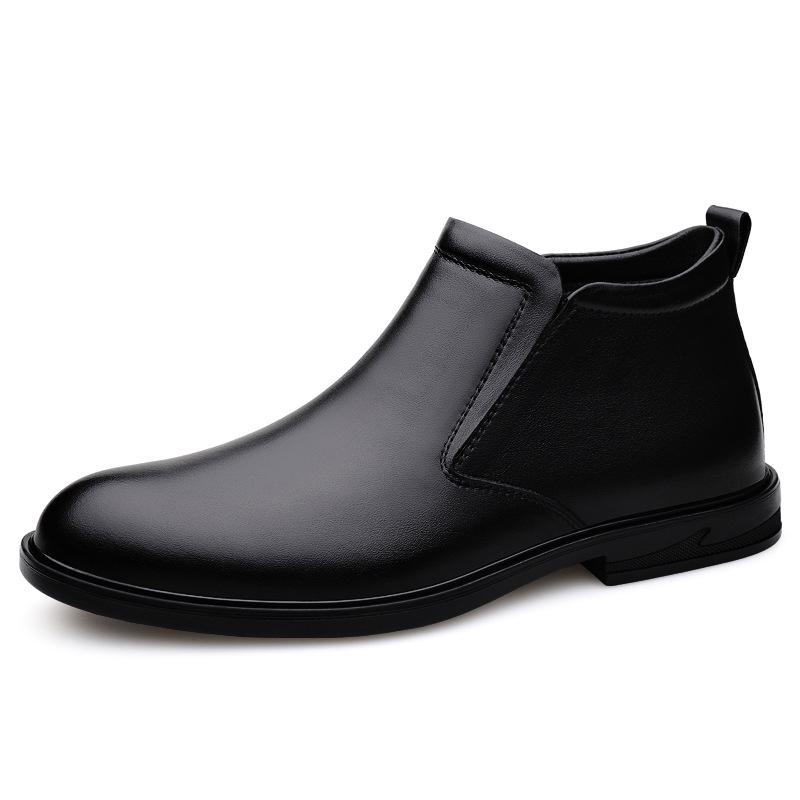 Men s Korean-Style British Casual High-Top Leather Boots for Youth - Trendy Martin Short Boots 42