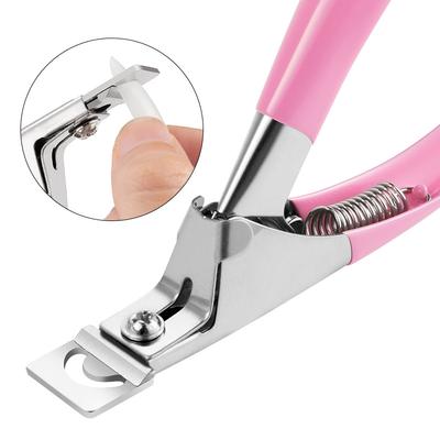 Nail Cutter Professional Fake Nail Cipper Tips Cutter U Type Acrylic Fake Nail Edge Trimmer Stainless Steel Nail Manicure Tools