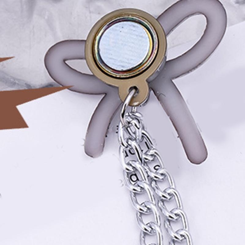 3 Pcs Magnetic Clothing Clips with Chain Sweet Bows Magnetic Buckles Removable Magnetic Pins Heart Pants Clips
