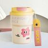 Cartoon Pattern Insulated Bottle Straw Included High Value Water Cup Portable Coffee Cup  Daily Use