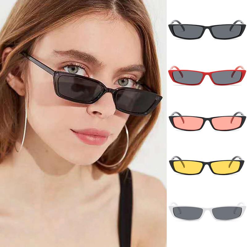 

Винтаж прямоугольник Прозрачные солнцезащитные очки Женщины Малая рамка Квадратные солнцезащитные очки Очки Мода Очки UV400