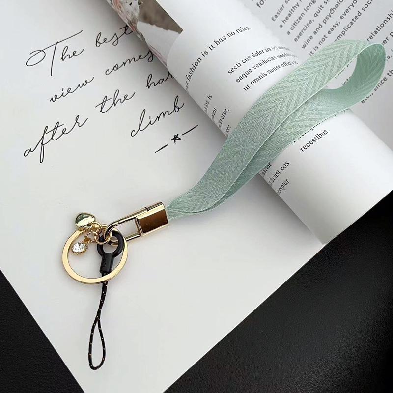 Women's Solid Color Phone Case Lanyard & Universal Wrist Strap Key USB Earphone Bag