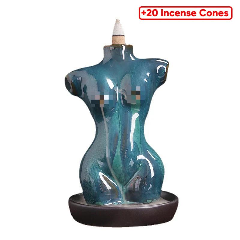Ceramic Flowback Incense Stove Artistic Conception Waterfall Decoration Incense Stove Handicrafts Yoga Incense