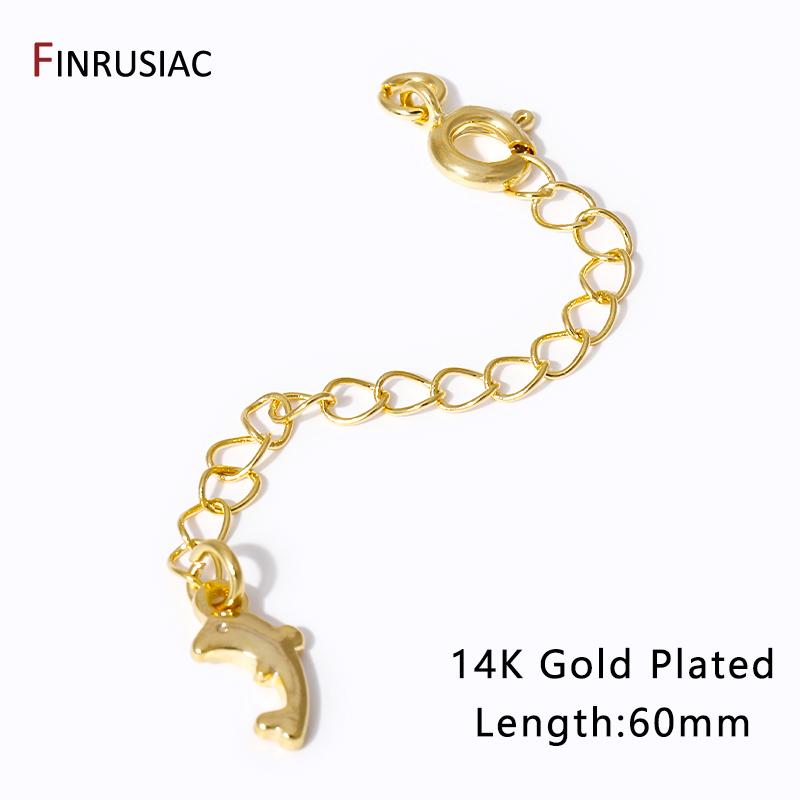 14K Gold Plated Extension Chain With Lobster Clasps End Extension Tail Chain Connector For DIY Bracelet Necklace Making Findings