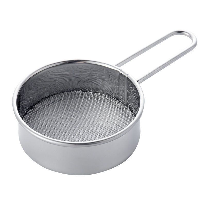 Sugar powder sieve, cocoa powder 304 stainless steel flour sieve, baking handheld powder spreader, household filter screen