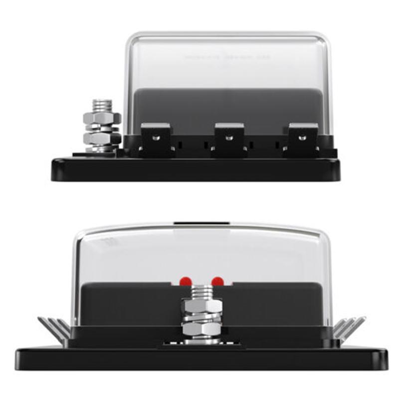 6Ways Blade Fuse Box Block Holder 10-32V Car Boat Marine Fuse Holder Box with LED Warning Light Auto Fuse Connector Switch