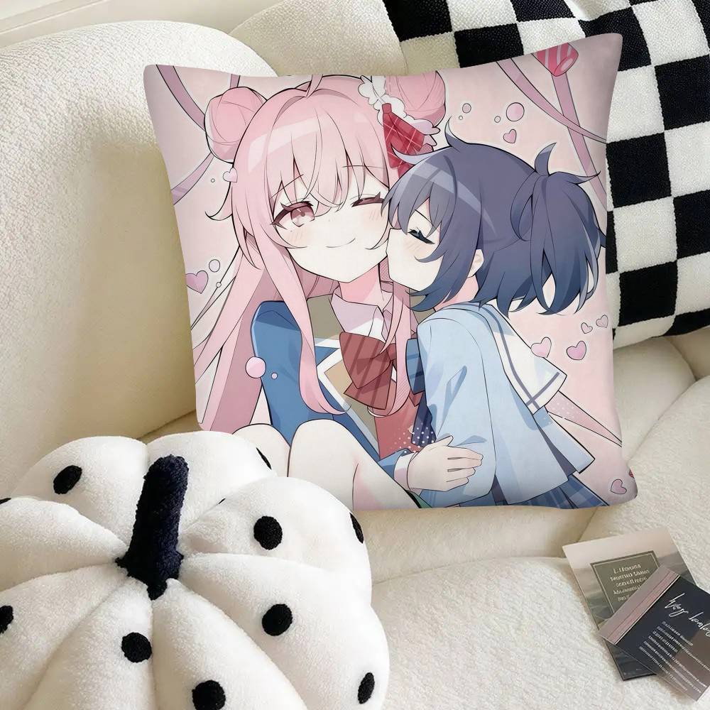 

HOT Japanese Anime Kawaii Happy Sugar Life CUTE Pillow Case Square Pillow Bedroom Sofa Leisure Comfort Cushion Home Decoration 40cm x 40cm