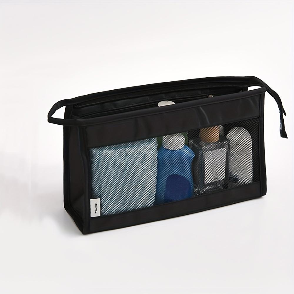

Дорожная косметичка для умывания, женская косметичка, дышащая сумка для хранения, портативная сумка для губной помады и мобильного телефона, уличная ручная сумка большой вместимости для косметики чёрный