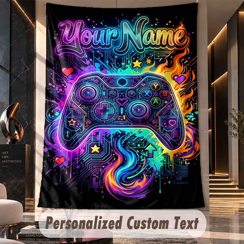 Neon (41) Theme Custom Tapestry Personalized Custom Name Text Wall Hanging Tapestry Home Decor Background Cloth