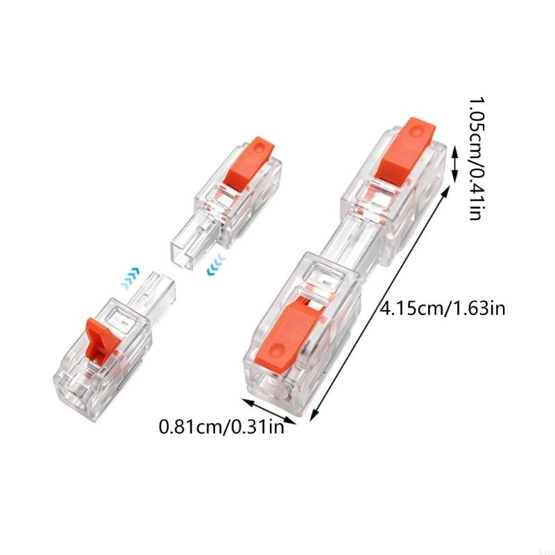 10Pcs Quick Connection Wire Terminals for 0.5-4Mm² Hard & 0.5-2.5Mm² Soft Cables with Push Button Design Easy Installation M4YD