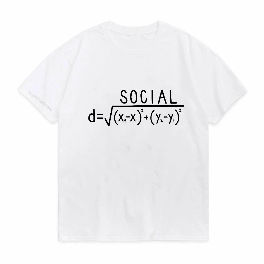 Social Distance Formula Funny Men T Shirt Tops summer Unisex round neck short sleeved Tshirt Clothing Math Jokes Tee Shirts S