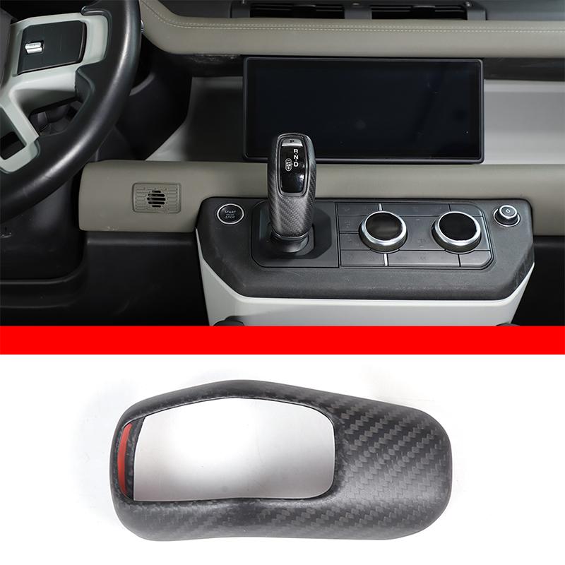 

For Land Rover Defender 90 110 2020-2026 Real Carbon Fiber Car Gear Shift Head Cover Decorative Sticker Car Accessories