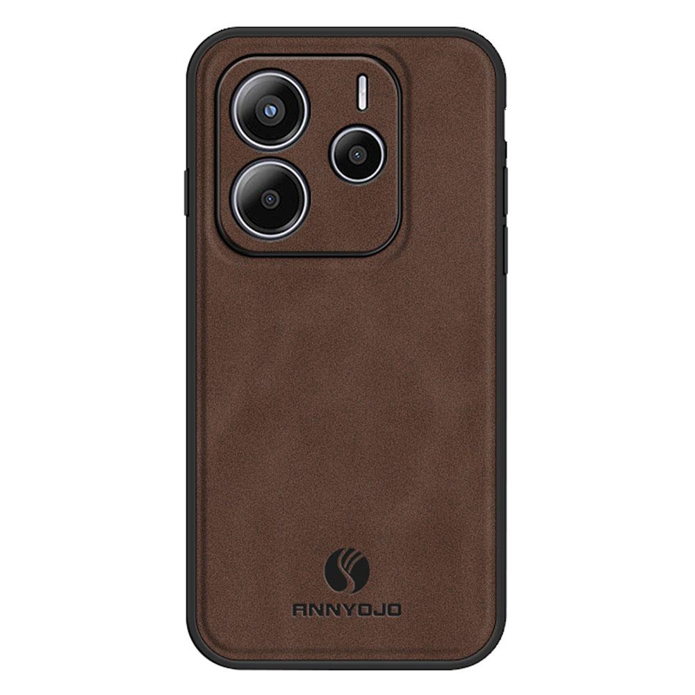 ANNYOJO Pro Xiaomi Redmi Note 14 5G Pouzdro PU Kůže+PC+TPU Ochranný Kryt Zadní Strany Telefonu proti Pádům