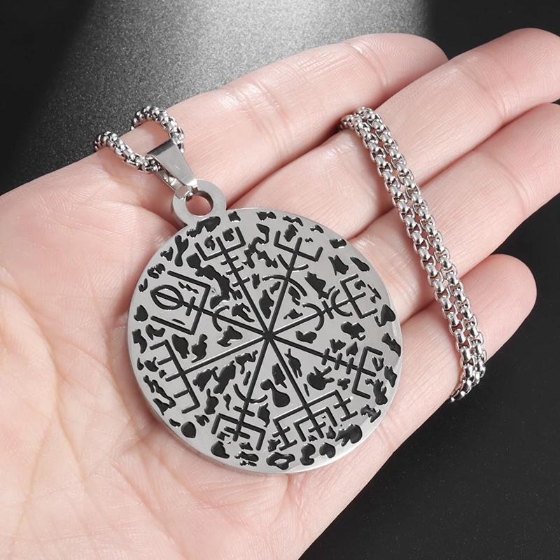 European and American Popular Titanium Steel Solomon Magic Amulet Pendant Fashion Stainless Steel Seven Angel Guardian Necklace