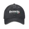 Motorradclub Benellis Trucker-Kappe Zubehör Vintage verwaschene Jeans Dad-Kappe Casquette Für Unisex-Stil Verstellbar