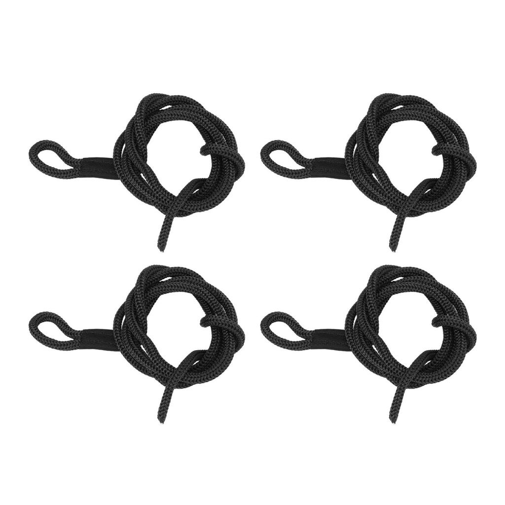 4PCS Dock Line 1.5m Long High Strength Polyester Wear Resistance Boat Bumper Ropes for Marine Black